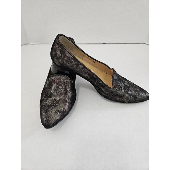 Brunate Made In Italy Brocade And Leather Shoes Metallic Thread Accents Size 6 - Picture 1 of 10